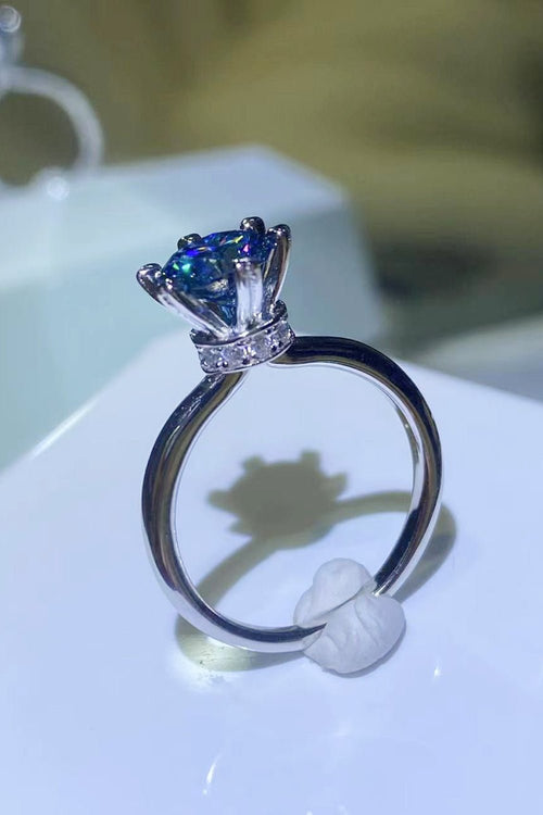 1 Carat Moissanite 6-Prong Solitaire Ring - Angela's beauty