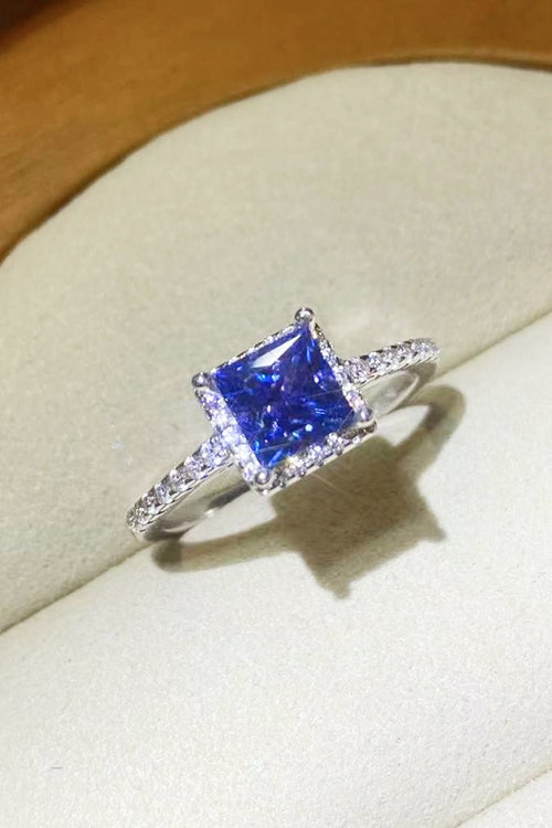 1 Carat Moissanite 925 Sterling Silver Square Ring - Angela's beauty