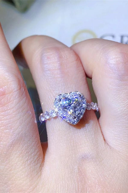 1 Carat Moissanite Heart Ring - Angela's beauty
